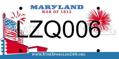 LZQ006 Maryland License Plate