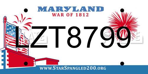 LZT8799 Maryland License Plate