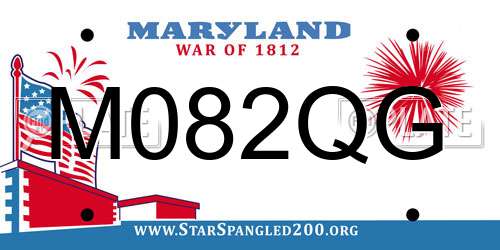 M082QG Maryland License Plate