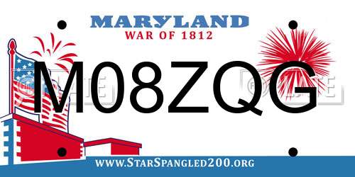 M08ZQG Maryland License Plate