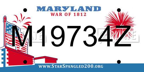 M19734Z Maryland License Plate