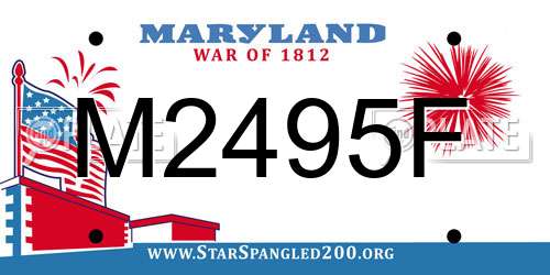 M2495F Maryland License Plate