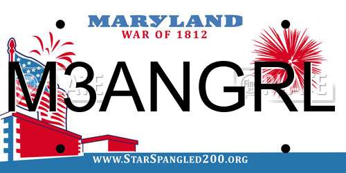 M3ANGRL Maryland License Plate
