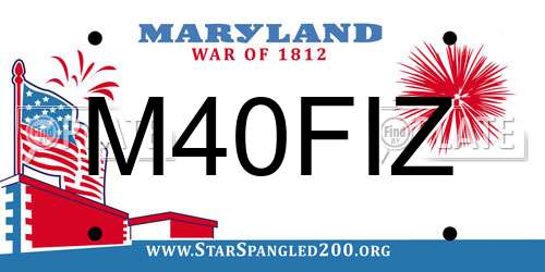 M40FIZ Maryland License Plate