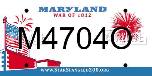 M4704O Maryland License Plate