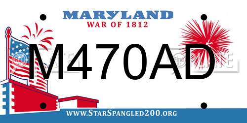M470AD Maryland License Plate