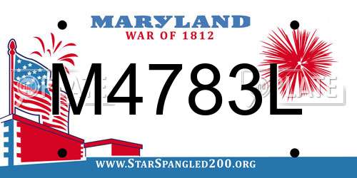 M4783L Maryland License Plate