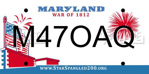 M47OAQ Maryland License Plate