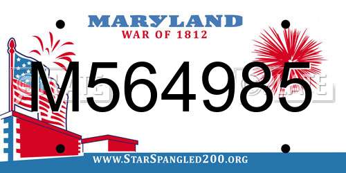 M564985 Maryland License Plate