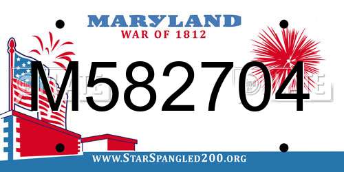 M582704 Maryland License Plate