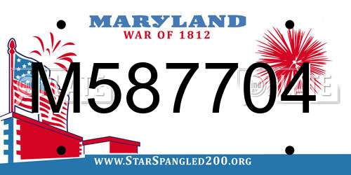 M587704 Maryland License Plate