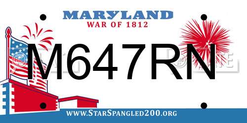M647RN Maryland License Plate