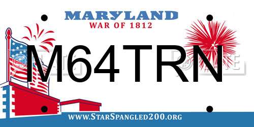 M64TRN Maryland License Plate