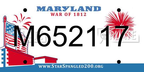 M652117 Maryland License Plate
