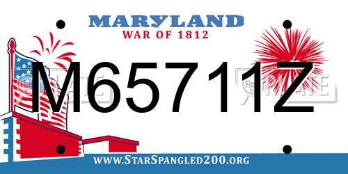 M65711Z Maryland License Plate