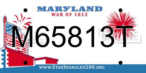 M65813T Maryland License Plate
