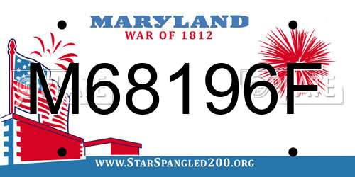 M68196F Maryland License Plate