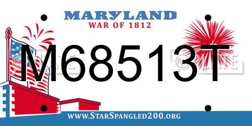 M68513T Maryland License Plate
