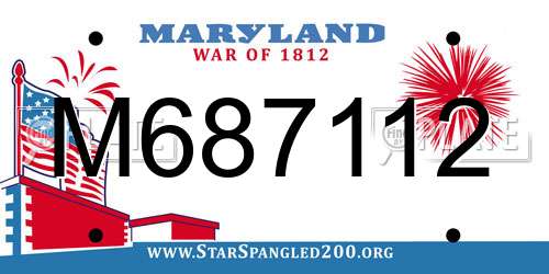 M687112 Maryland License Plate