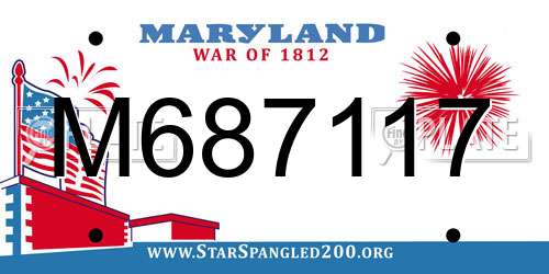 M687117 Maryland License Plate