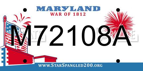 M72108A Maryland License Plate