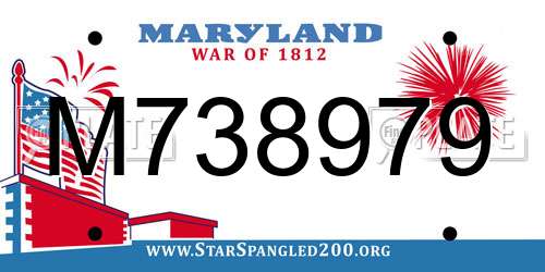 M738979 Maryland License Plate