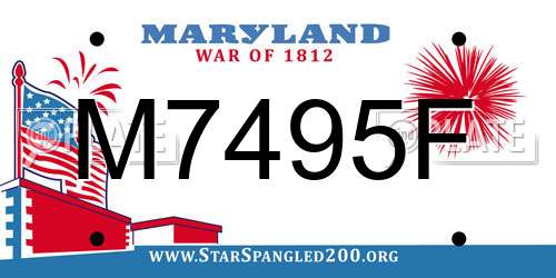 M7495F Maryland License Plate