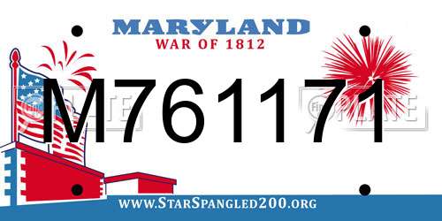 M761171 Maryland License Plate