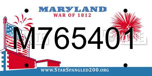 M765401 Maryland License Plate
