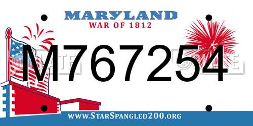 M767254 Maryland License Plate