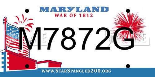 M7872G Maryland License Plate