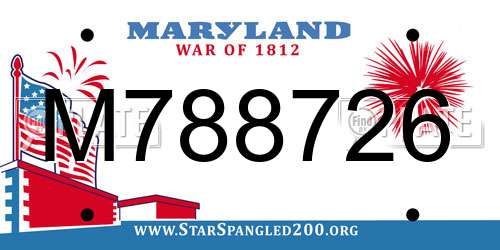 M788726 Maryland License Plate
