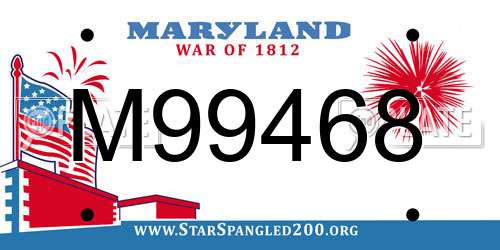 M99468 Maryland License Plate
