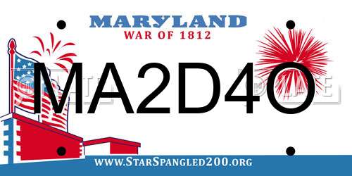 MA2D4O Maryland License Plate