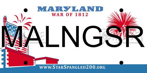 MALNGSR Maryland License Plate