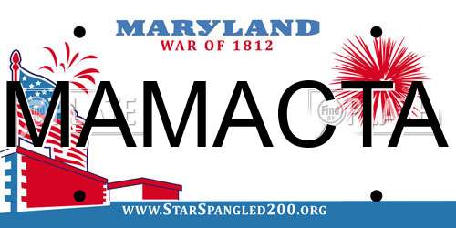 MAMACTA Maryland License Plate