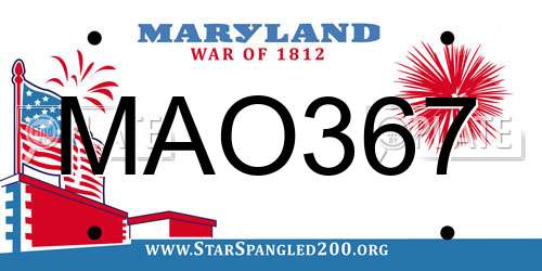 MAO367 Maryland License Plate