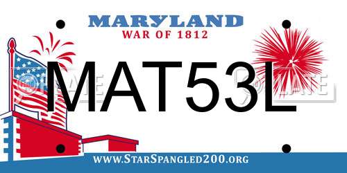MAT53L Maryland License Plate