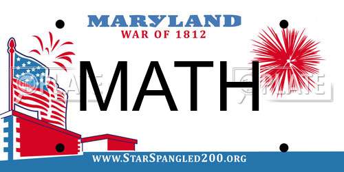 MATH Maryland License Plate