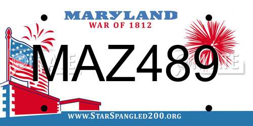 MAZ489 Maryland License Plate