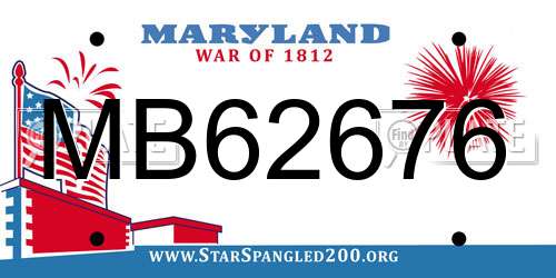 MB62676 Maryland License Plate