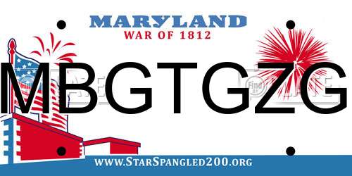 MBGTGZG Maryland License Plate