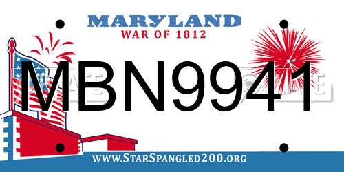 MBN9941 Maryland License Plate