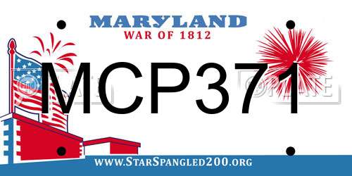 MCP371 Maryland License Plate