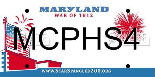 MCPHS4 Maryland License Plate