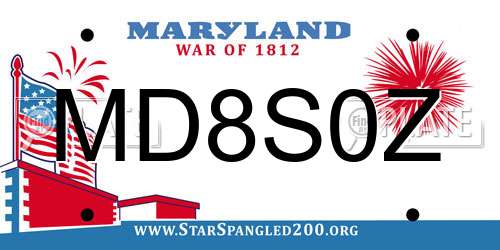 MD8S0Z Maryland License Plate