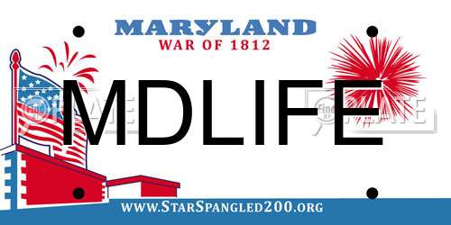 MDLIFE Maryland License Plate