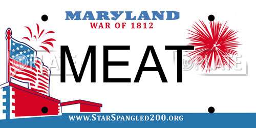 MEAT Maryland License Plate