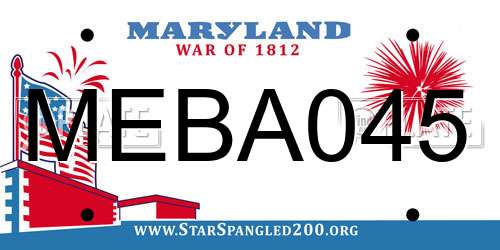 MEBA045 Maryland License Plate