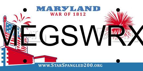 MEGSWRX Maryland License Plate